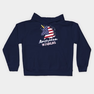 American & Fabulous Unicorn Kids Hoodie